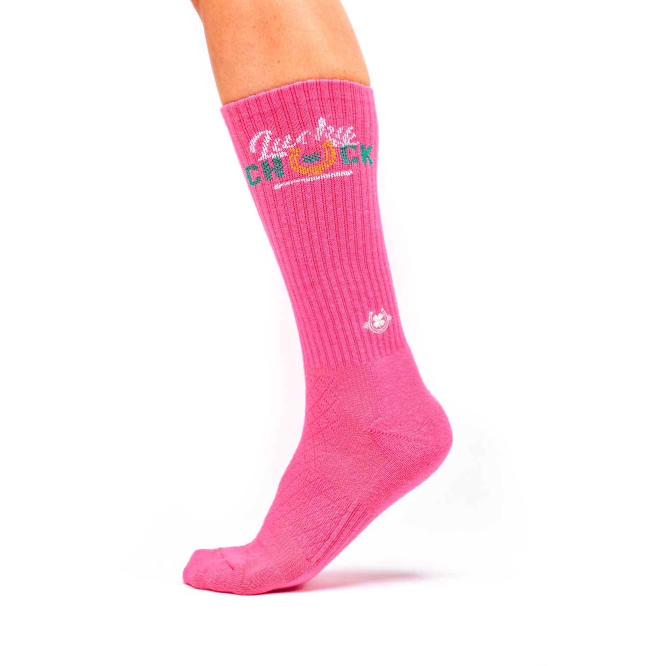 Lucky Chuck - Hot Pink Lucky Chuck Logo Performance Socks