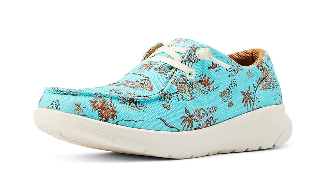 ARIAT WOMENS HILO WESTERN ALOHA TURQUOISE PNIL PRINT