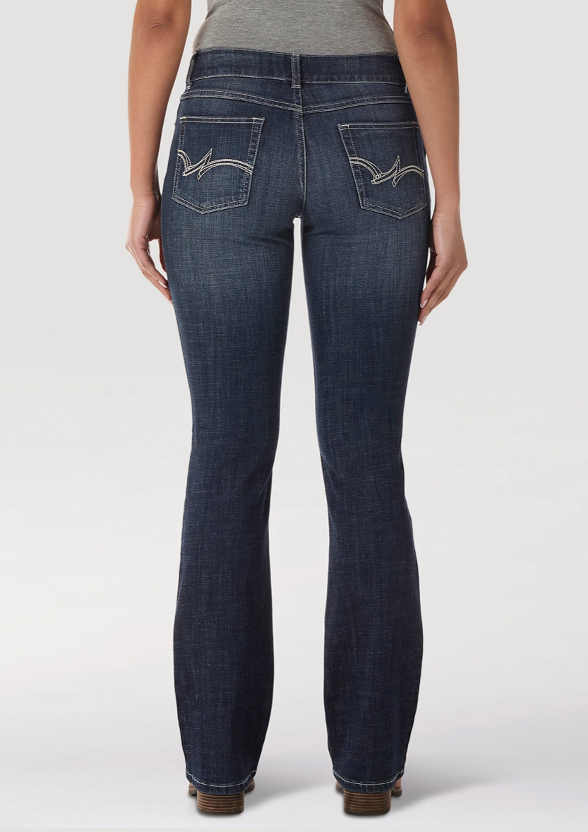 WRANGLER WOMENS PREMIUM DENIM BOOT CUT JEANS