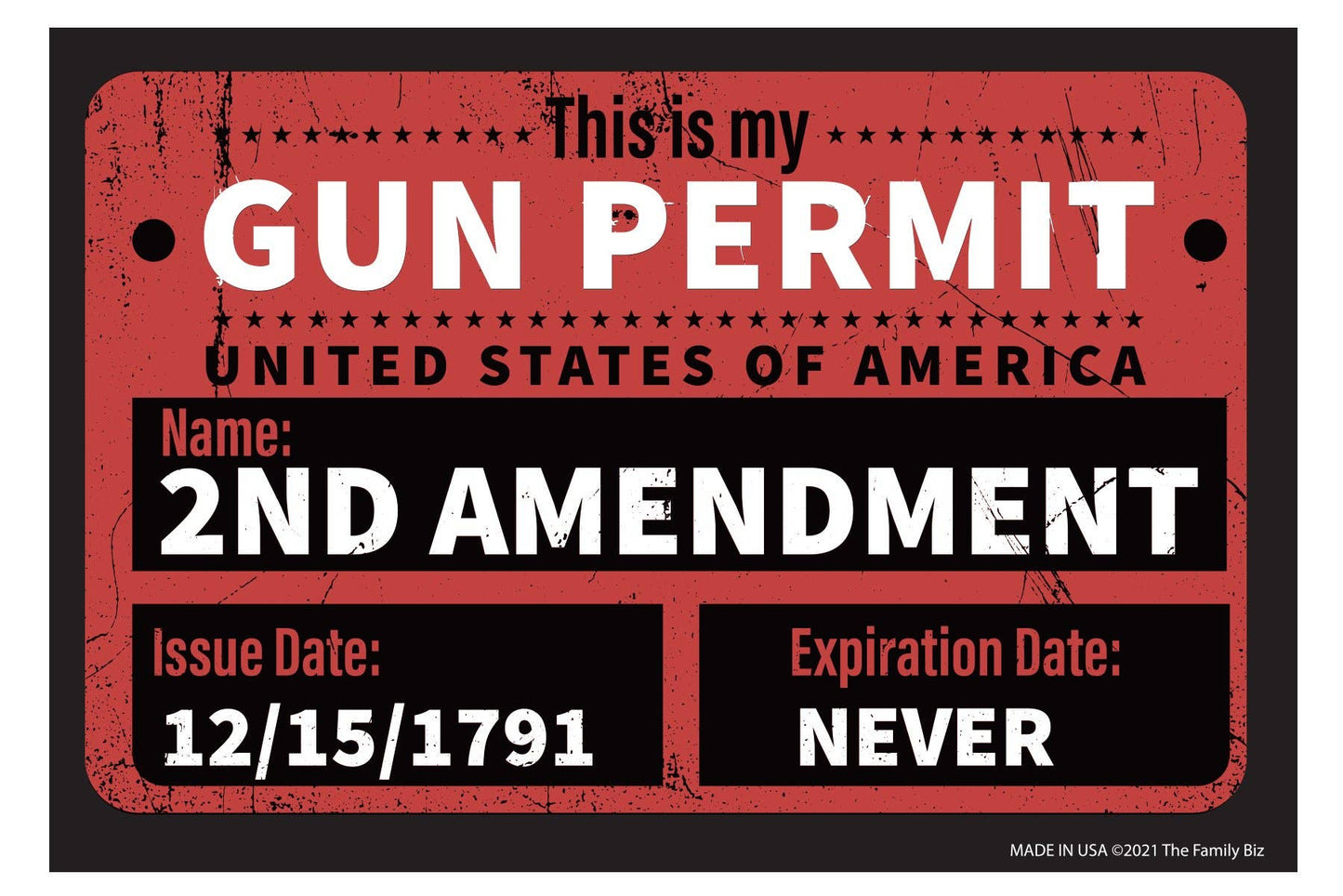 Patriot's Cave - Gun Permit 6x4 Rectangle Magnet