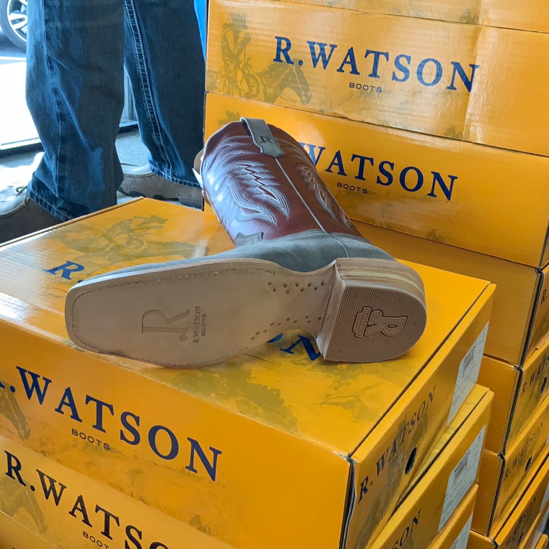 R WATSON CHARCOAL BRUSH OFF/DARK CHERRY SINATRA LADIES BOOT