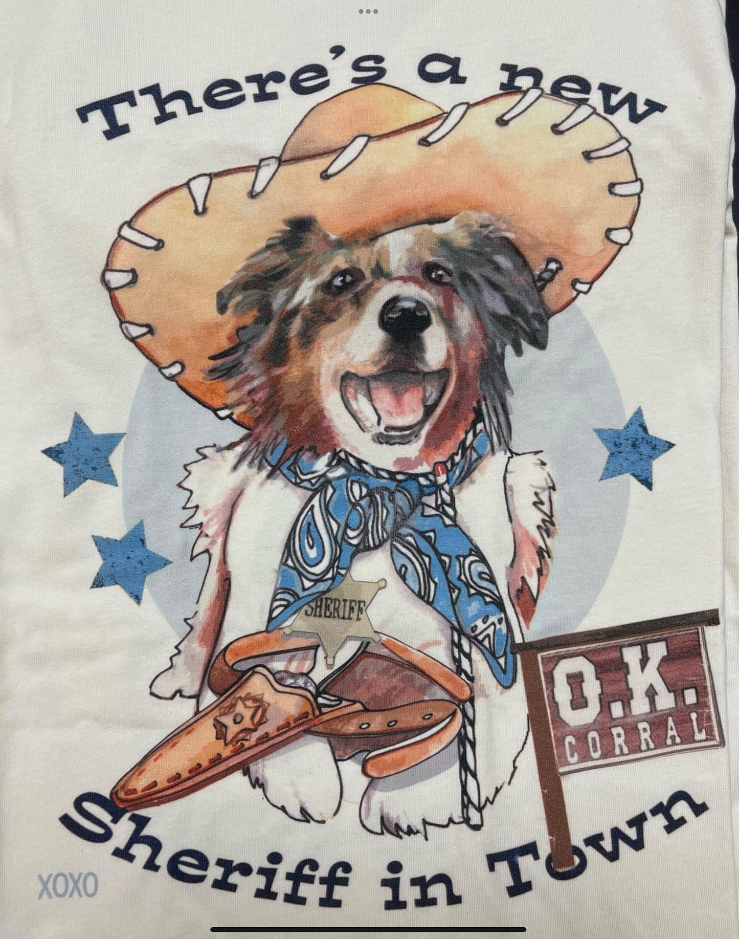 XOXO ART CO NEW SHERIFF IN TOWN TEE IN NATURAL