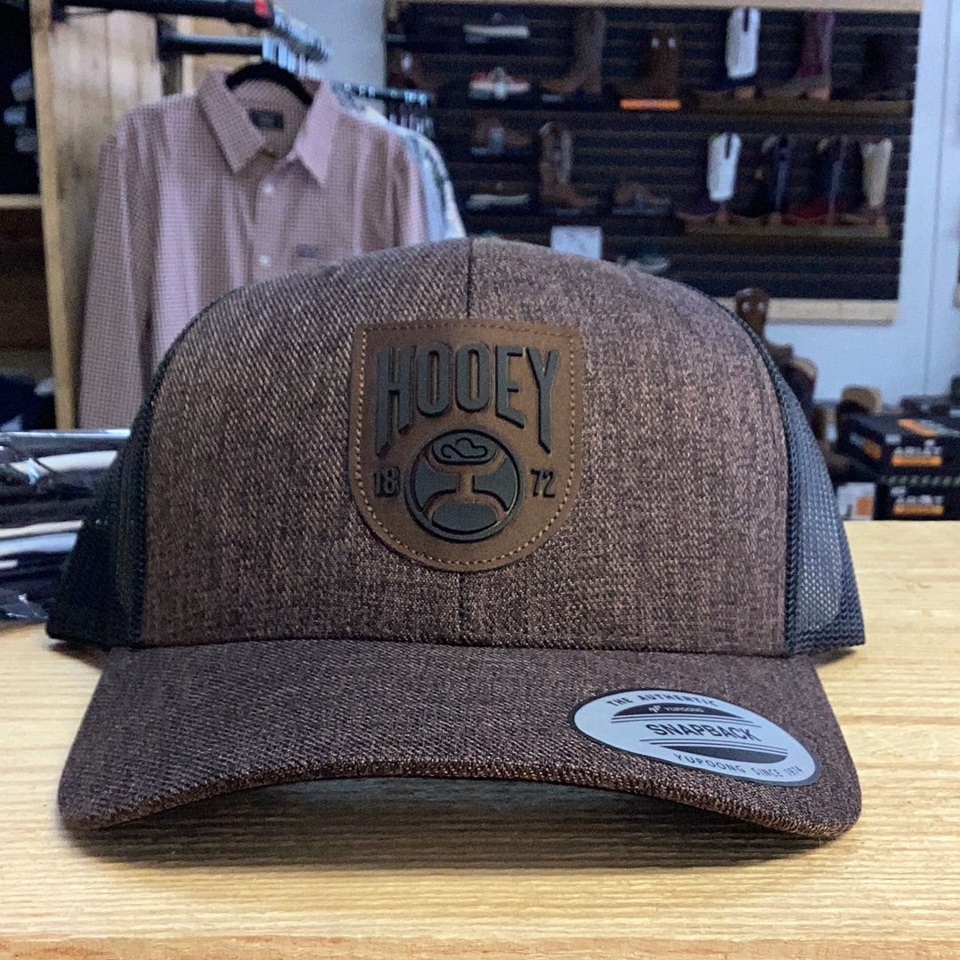 HOOEY “BRONX” BROWN/BLACK 6 PANEL TRUCKER WITH BROWN AND BLACK LOGO