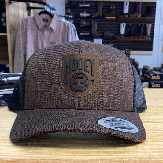 HOOEY “BRONX” BROWN/BLACK 6 PANEL TRUCKER WITH BROWN AND BLACK LOGO
