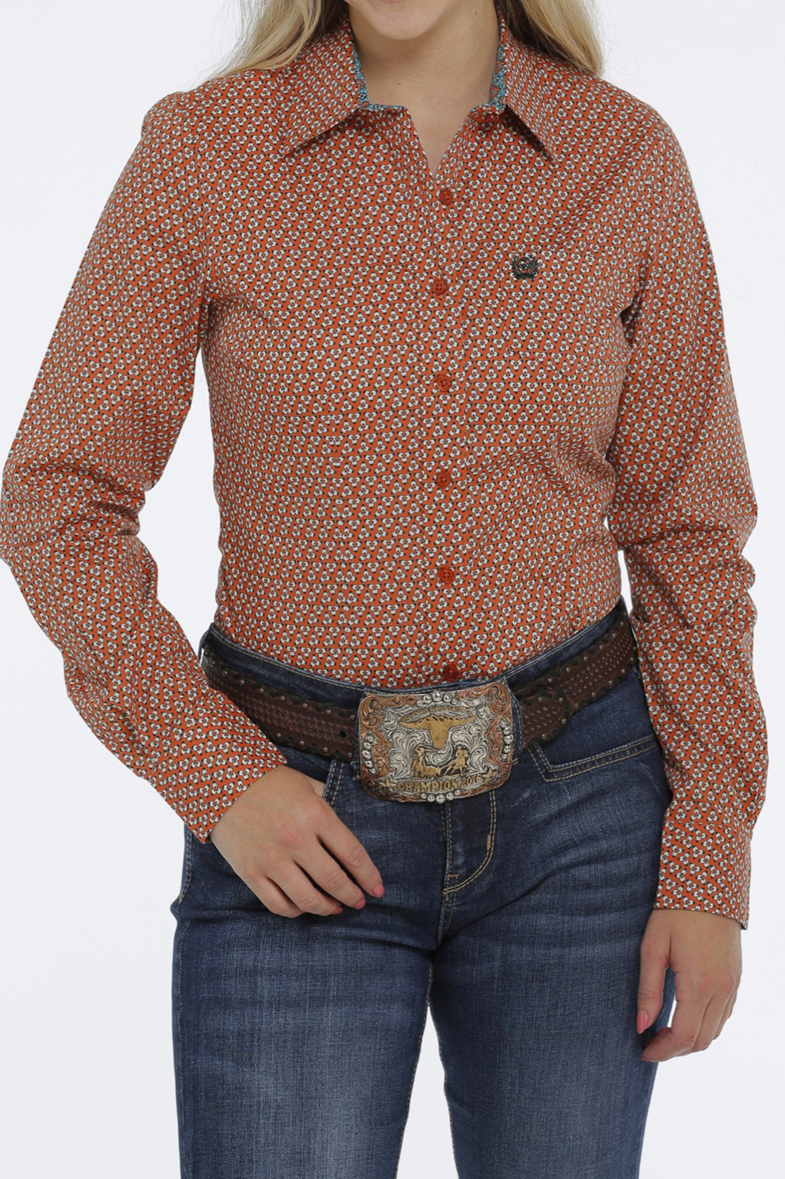 CINCH WOMENS LONG SLEEVE BUTTON DOWN WESTERN SHIRT