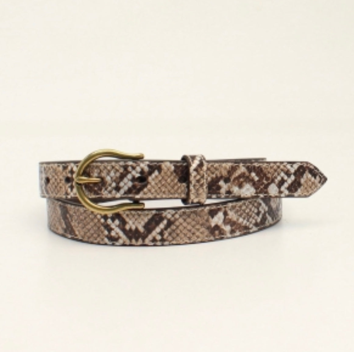 ARIAT WOMENS METALLIC SNAKE SKIN BELT
