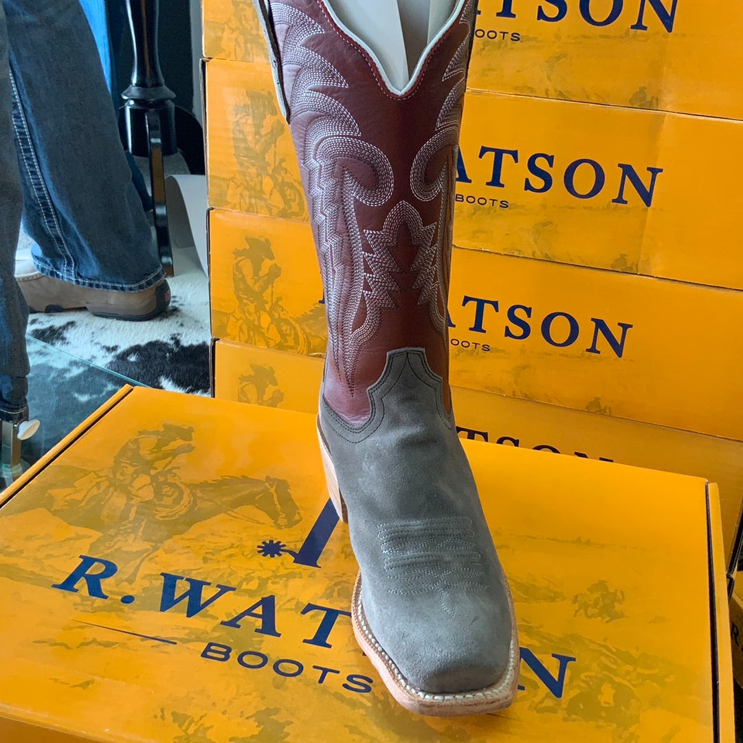 R WATSON CHARCOAL BRUSH OFF/DARK CHERRY SINATRA LADIES BOOT