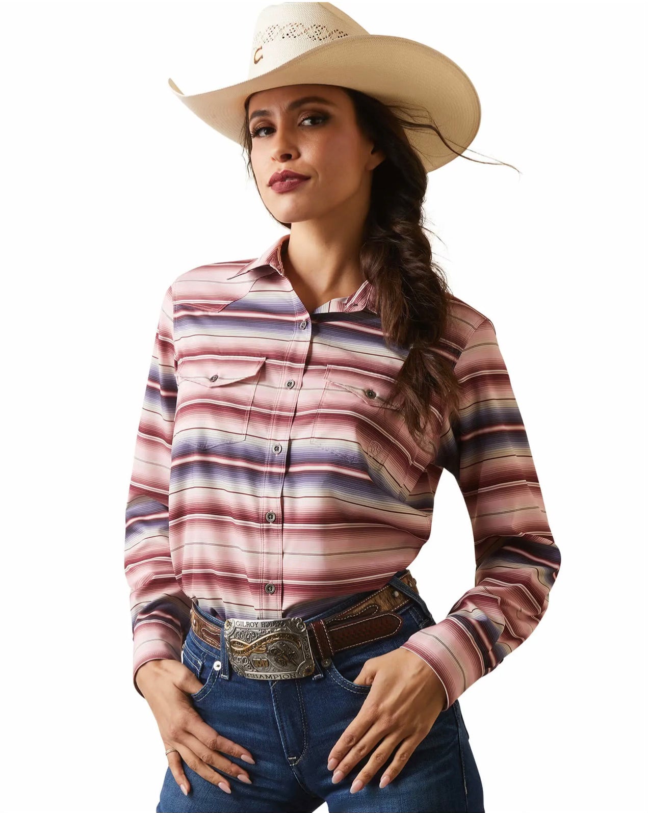 ARIAT WOMENS WESTERN VENTTEK STR LONG SLEEVE SHIRT