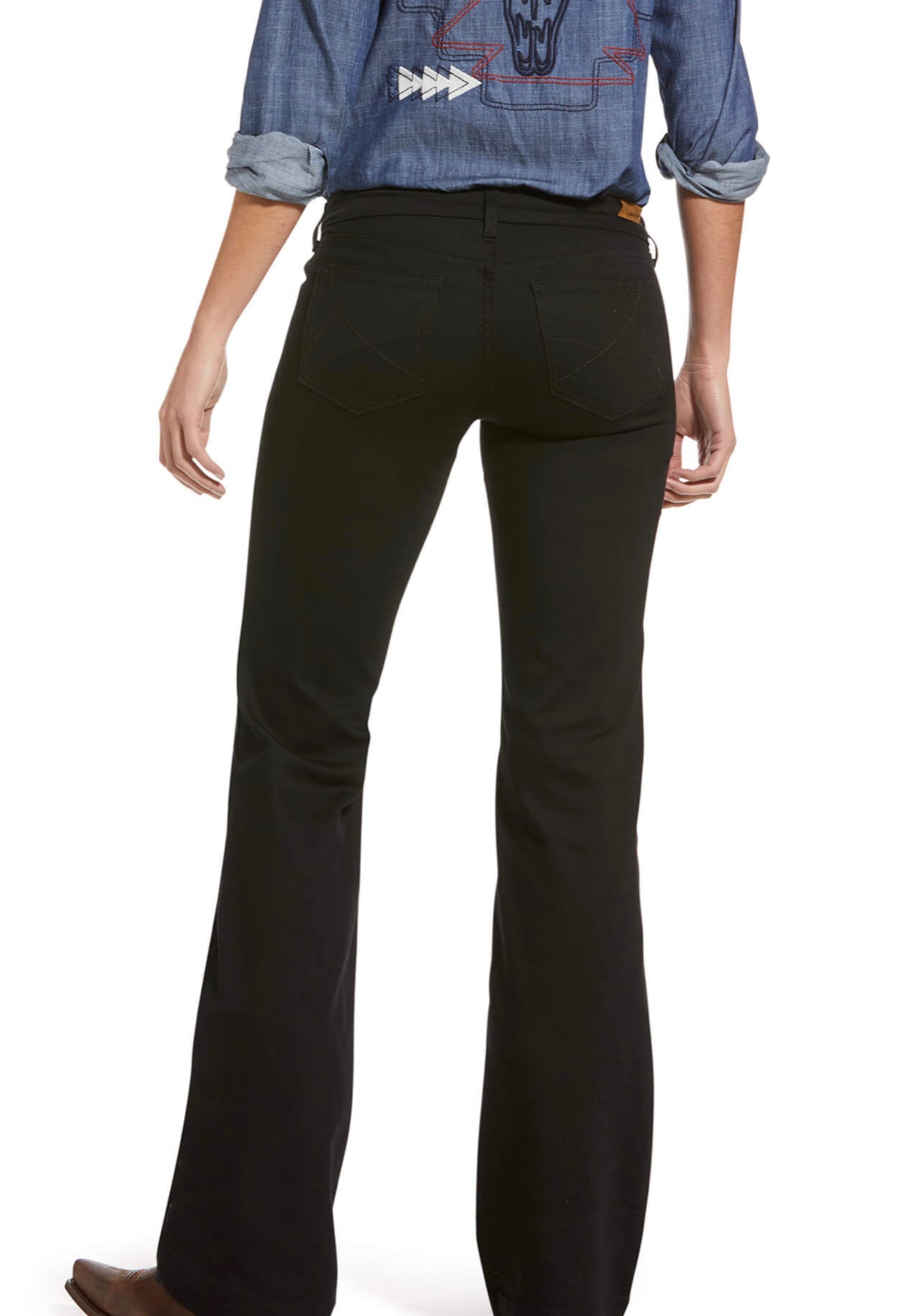 ARIAT TROUSER MID RISE FOREVER WIDE LEG JEAN BLACK