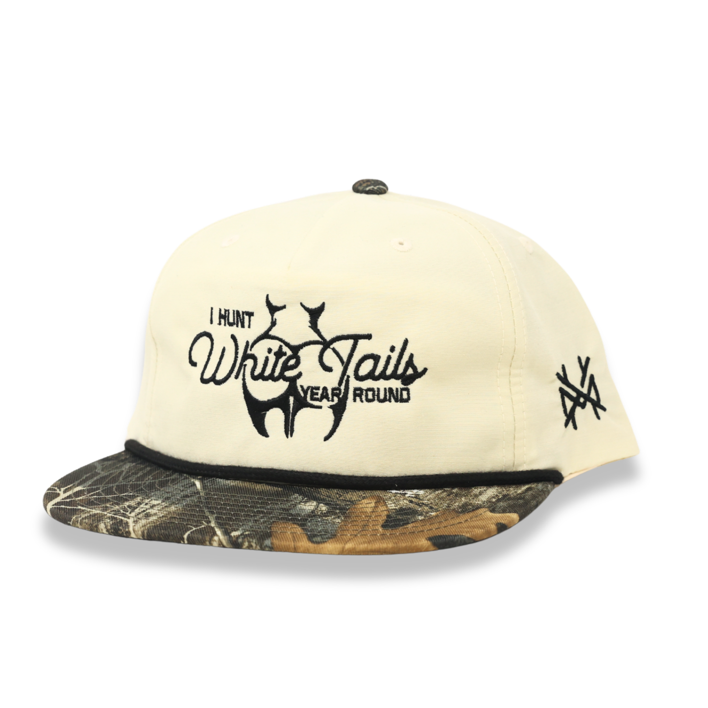 The Mad Hatter Co - I Hunt White Tails Year Round Trucker Hat : 7 Panel Bottomland/ Loden/ Bottomland