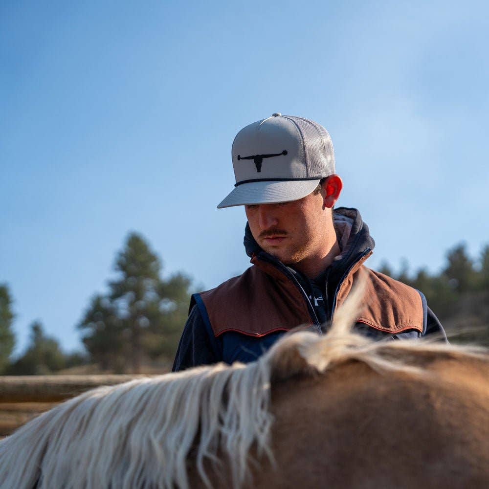 American Cattle Co - Bull Spurs Icon Hat: Black/Putty