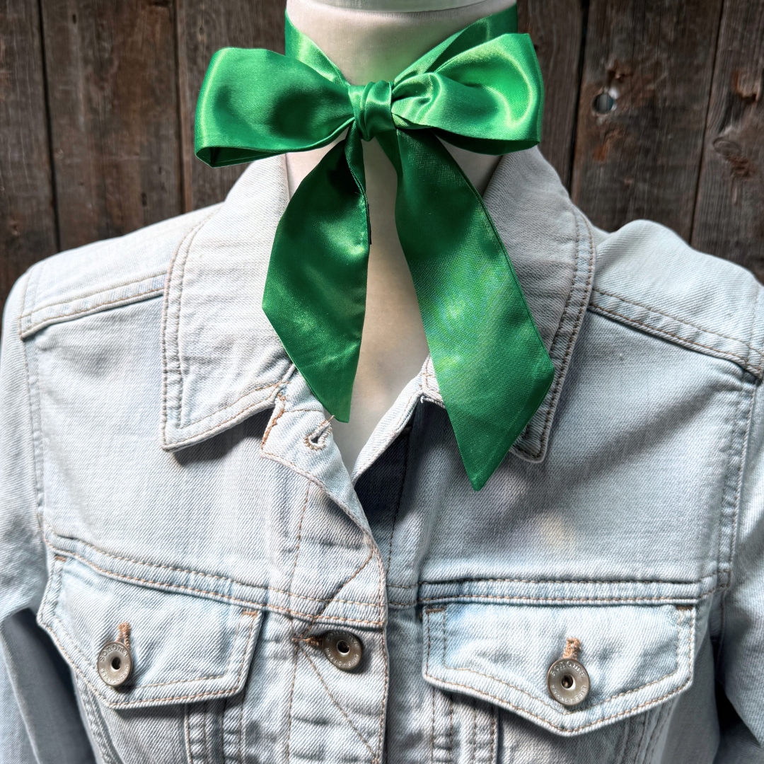Rodeo Drive - Green Western Skinny Mini Wild Rag Scarf / Cowgirl Necktie  #TW310