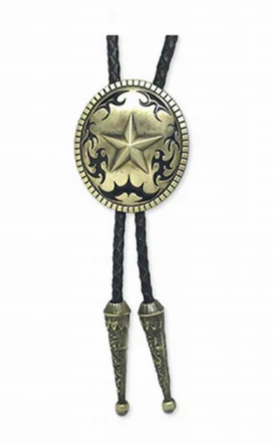 SimpleNGreat - Crimson Western Cowboy Bolo Tie Necklace: Center Blue