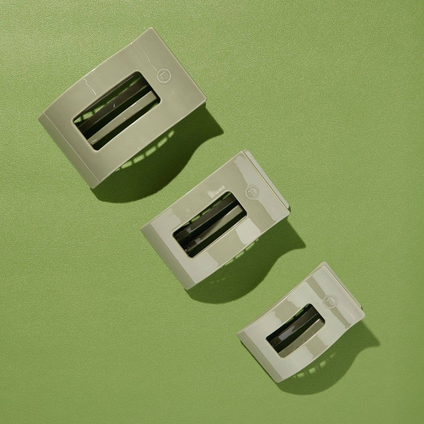 TELETIES - Flat Rectangle Hair Clip | Medium | Sage It Ain't So