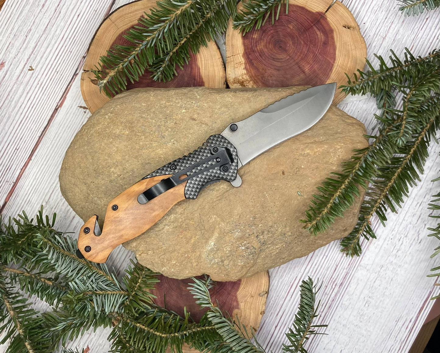 Quail Tail Laser Art - Dad - Man, Myth, Legend Knife
