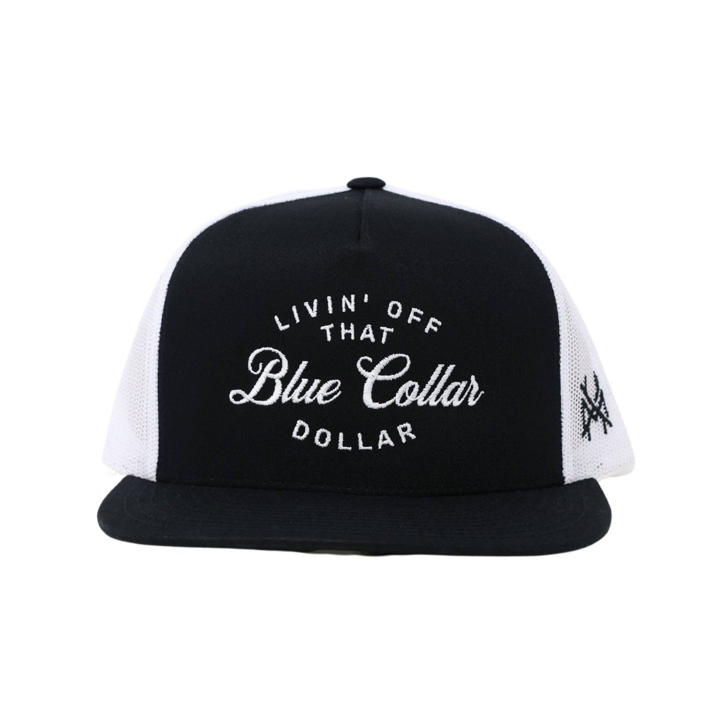 The Mad Hatter Co - Blue Collar Dollar Working Man Trucker Hat: 7 Panel Black