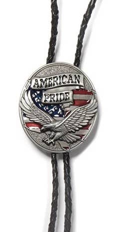 SimpleNGreat - Crimson Western Cowboy Bolo Tie Necklace: Center Blue