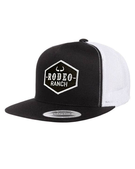 Rodeo Ranch - Rodeo Ranch Classic Logo 5 Panel Flat Brim Hat - Black and White
