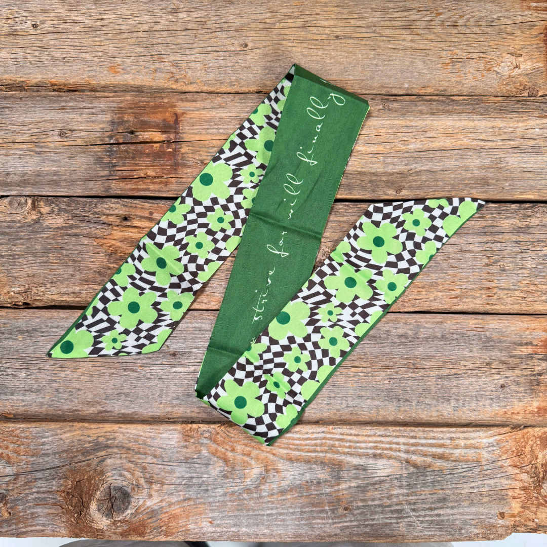 Rodeo Drive - Green Western Skinny Mini Wild Rag Scarf / Cowgirl Necktie #TW131