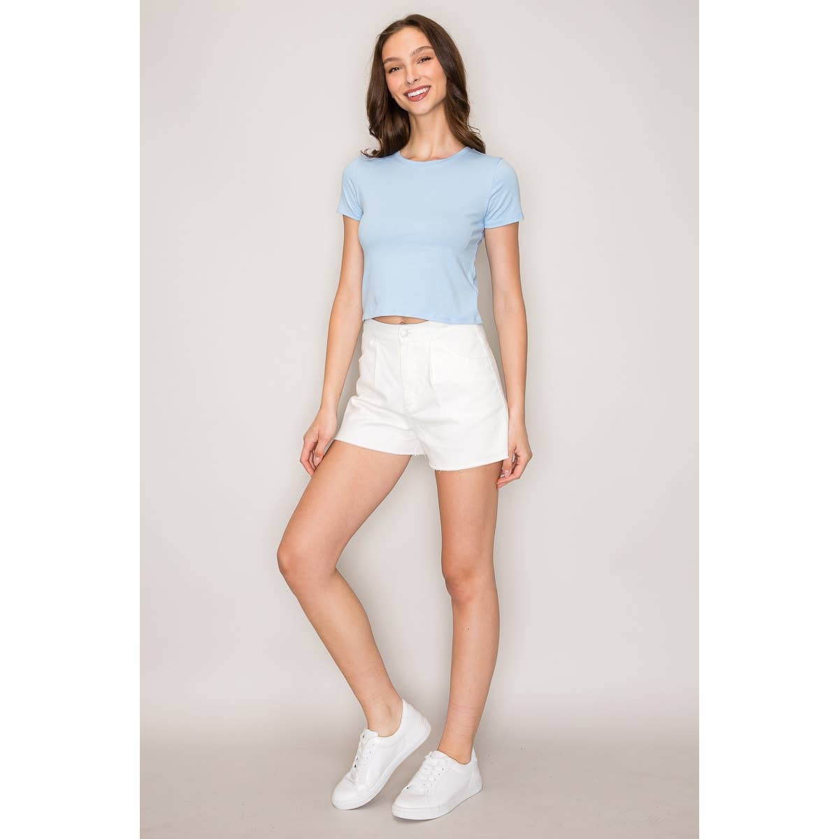 Popular 21 - Short Sleeve Crew Neck Classic Basic Casual Tee: Navy / S-M-L(2-2-2)
