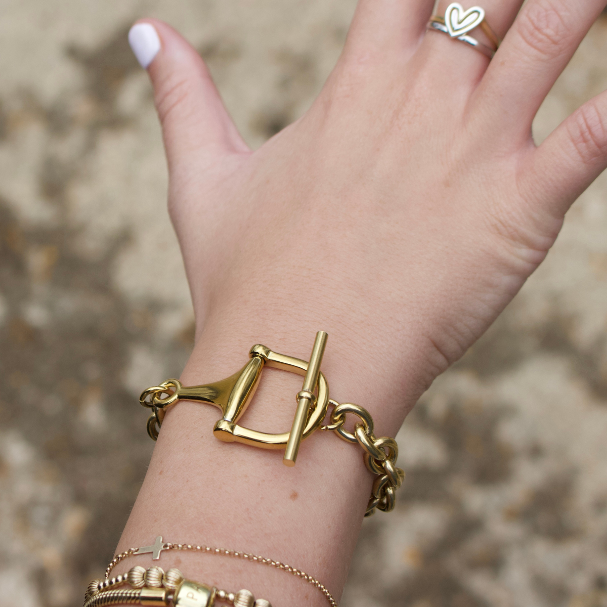 Deep South Originals Inc. - Equestrian Horse Bit Toggle Bracelet 18K Gold Non Tarnish Classic
