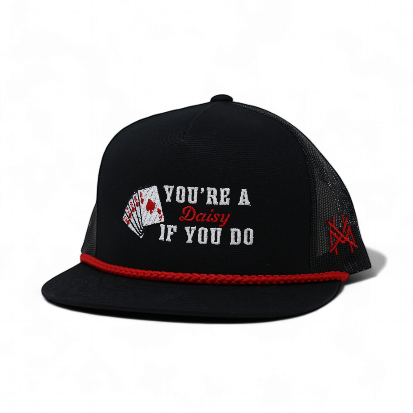 The Mad Hatter Co - You're A Daisy If You Do Trucker Hat: Flat Bill Brown/White
