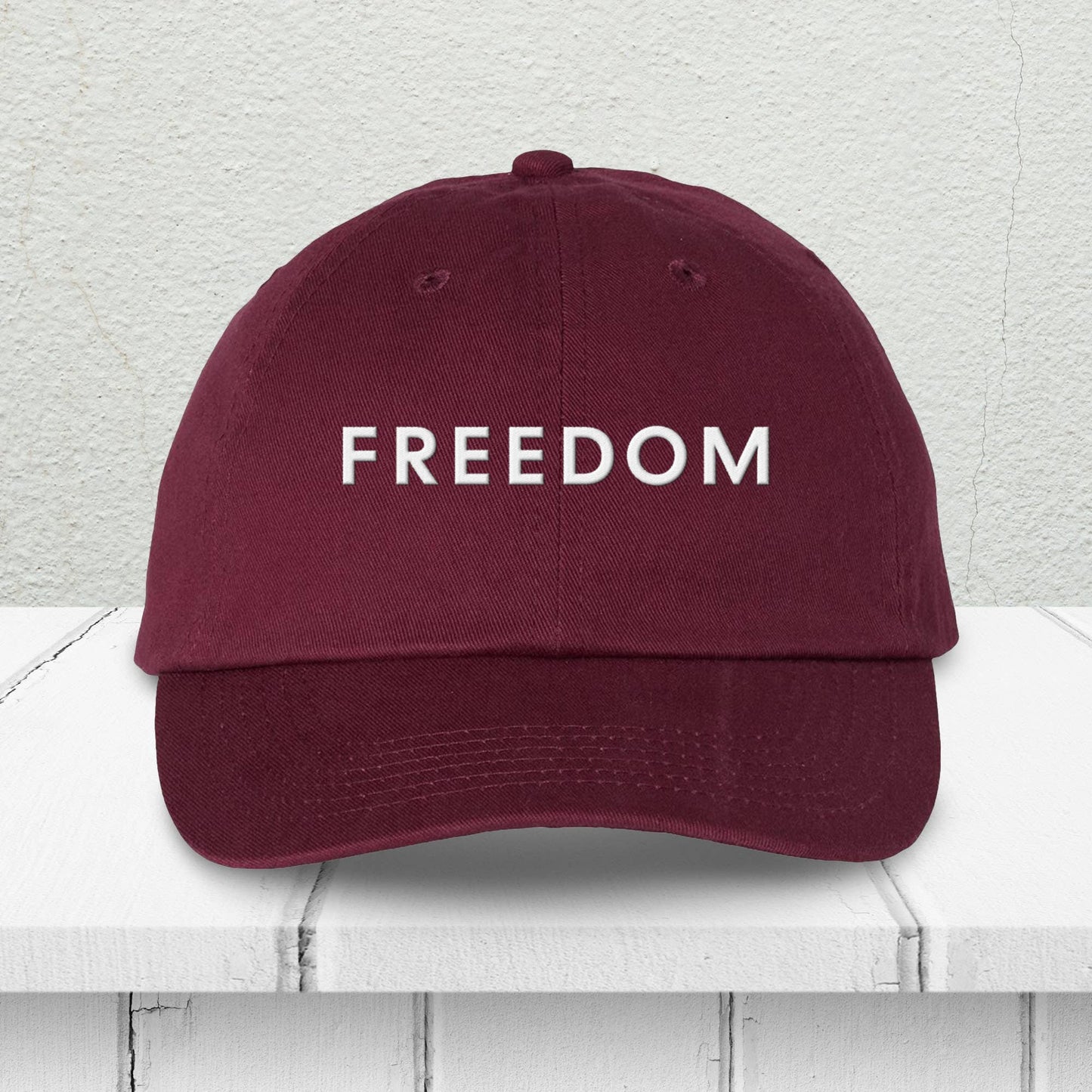 God And Glory Gifts - Charlie Kirk Freedom Embroidered Dad Hat: Red