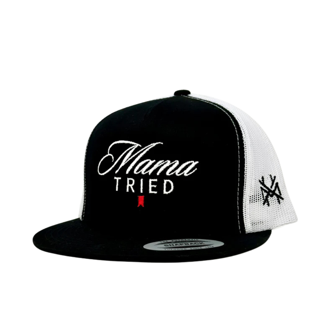 The Mad Hatter Co - MHC Mama Tried Ultra Trucker Hat: 6006 White/ Blue Rope