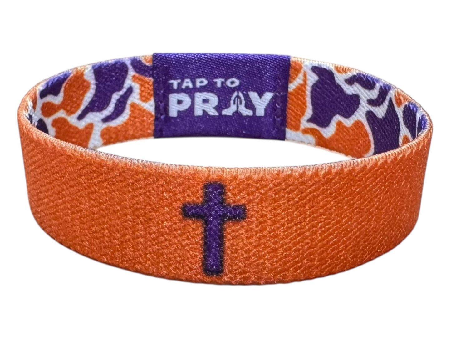 Versible - Tap To Pray™ Wristbands - Team Camo - Orange & Purple: Medium