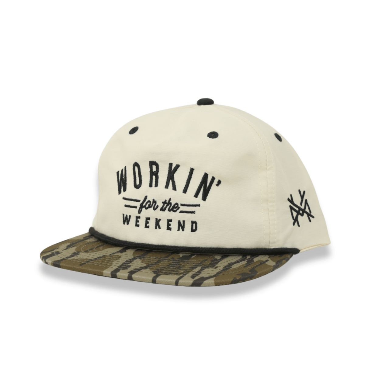 The Mad Hatter Co - Workin' for the Weekend Trucker Hat: 7 Panel Harvest Camo/Tan/Harvest Camo