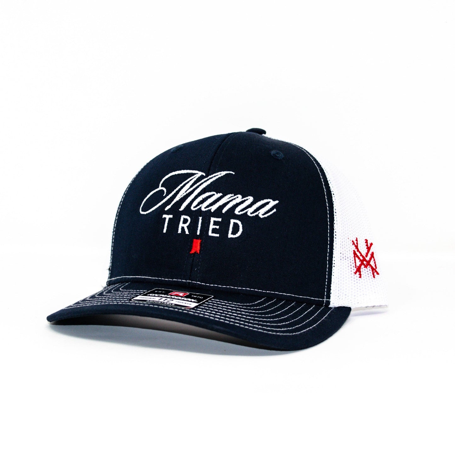 The Mad Hatter Co - MHC Mama Tried Ultra Trucker Hat: 6006 White/ Blue Rope