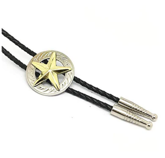 SimpleNGreat - Texas Ranger Cowboy Bolo Tie Necklace: 2 Tone
