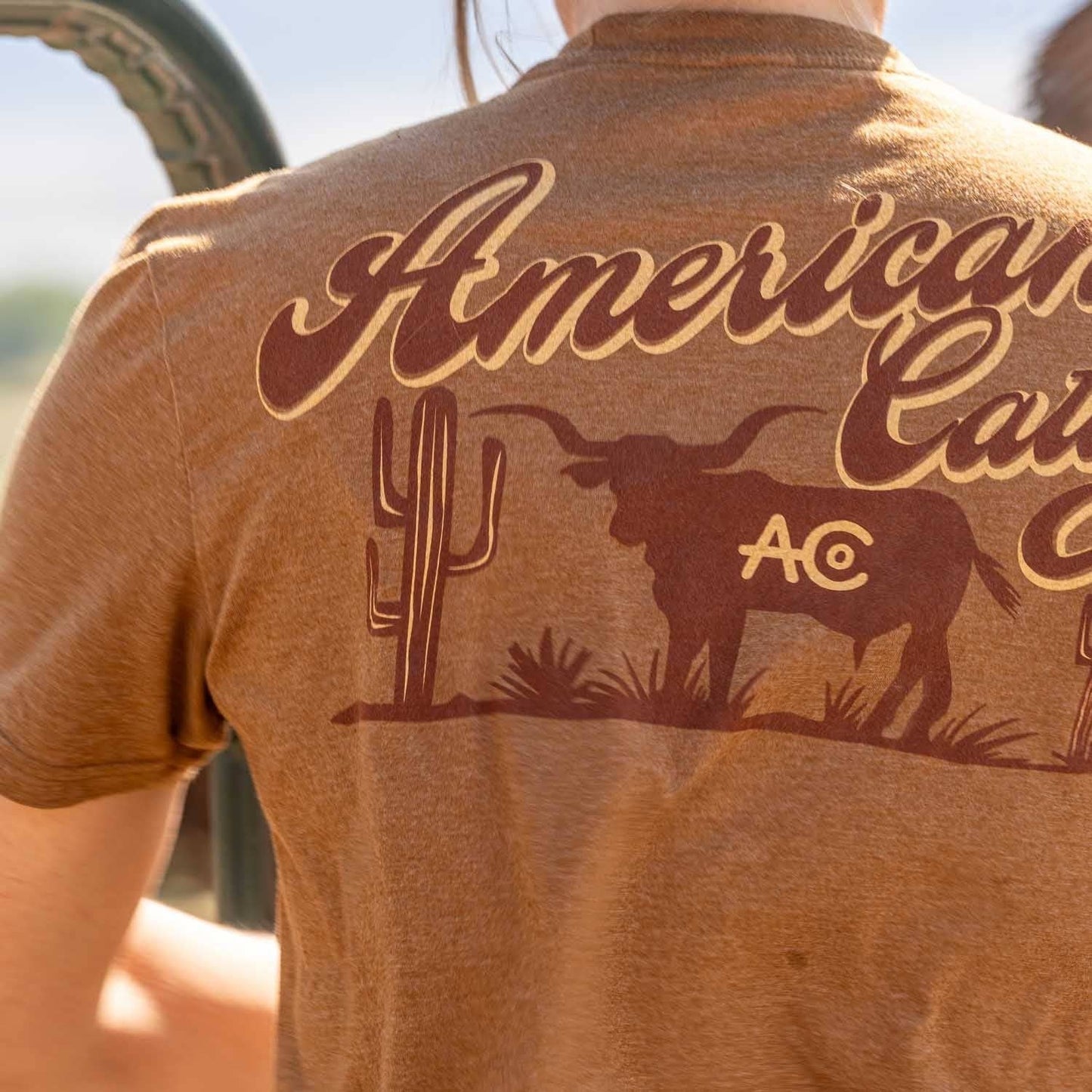 American Cattle Co - Shadowhorn Tee: Gold Heather / MD