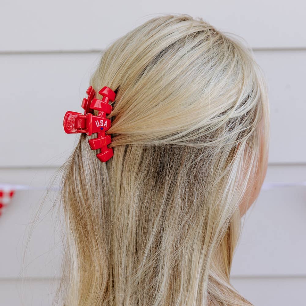 TELETIES - Classic Hair Clip | Small | USA Red