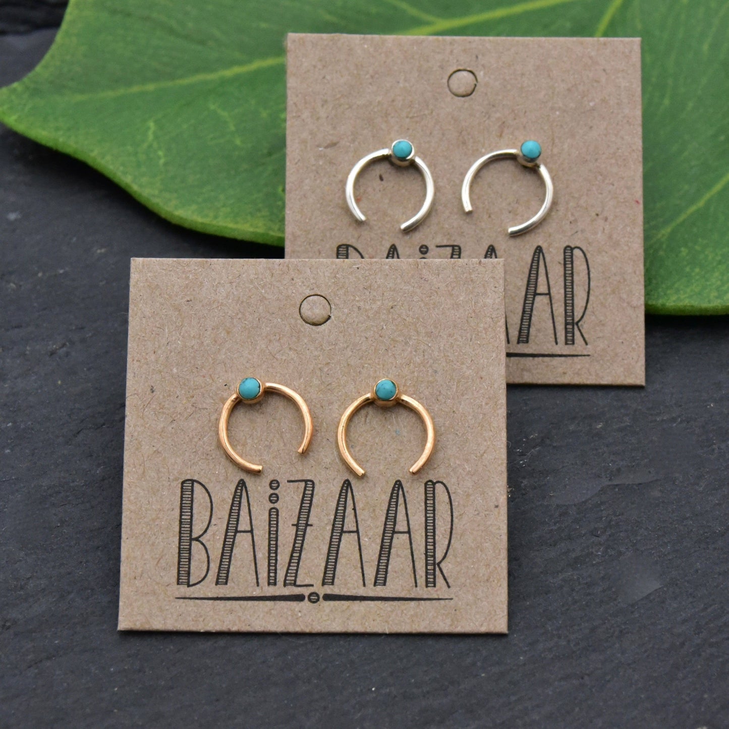 Baizaar - Sterling Silver Open Circle Stud Earring