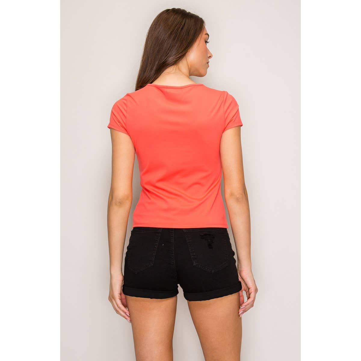 Popular 21 - Ultra Soft Scoop Neck Short Sleeve Top: Navy / S-M-L(2-2-2)