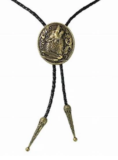 SimpleNGreat - Crimson Western Cowboy Bolo Tie Necklace: Center Blue