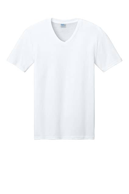 Print The Dream - Port & Company Core Cotton V-Neck Tee: Navy / XL