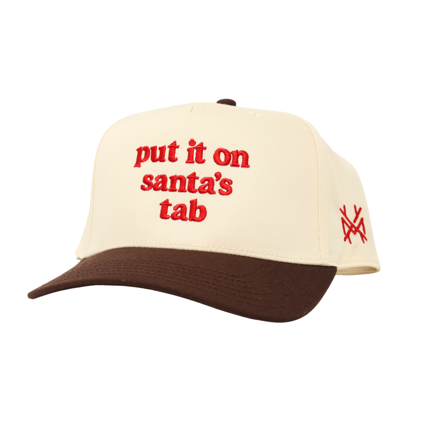The Mad Hatter Co - Put it on Santa's Tab Christmas 2025 Trucker Hat : Retro Red Check/White