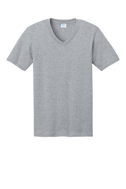 Print The Dream - Port & Company Core Cotton V-Neck Tee: Navy / 2XL