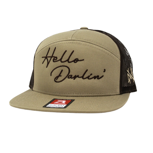 The Mad Hatter Co - Hello Darlin Trucker Hat: Flat Bill Charcoal/White