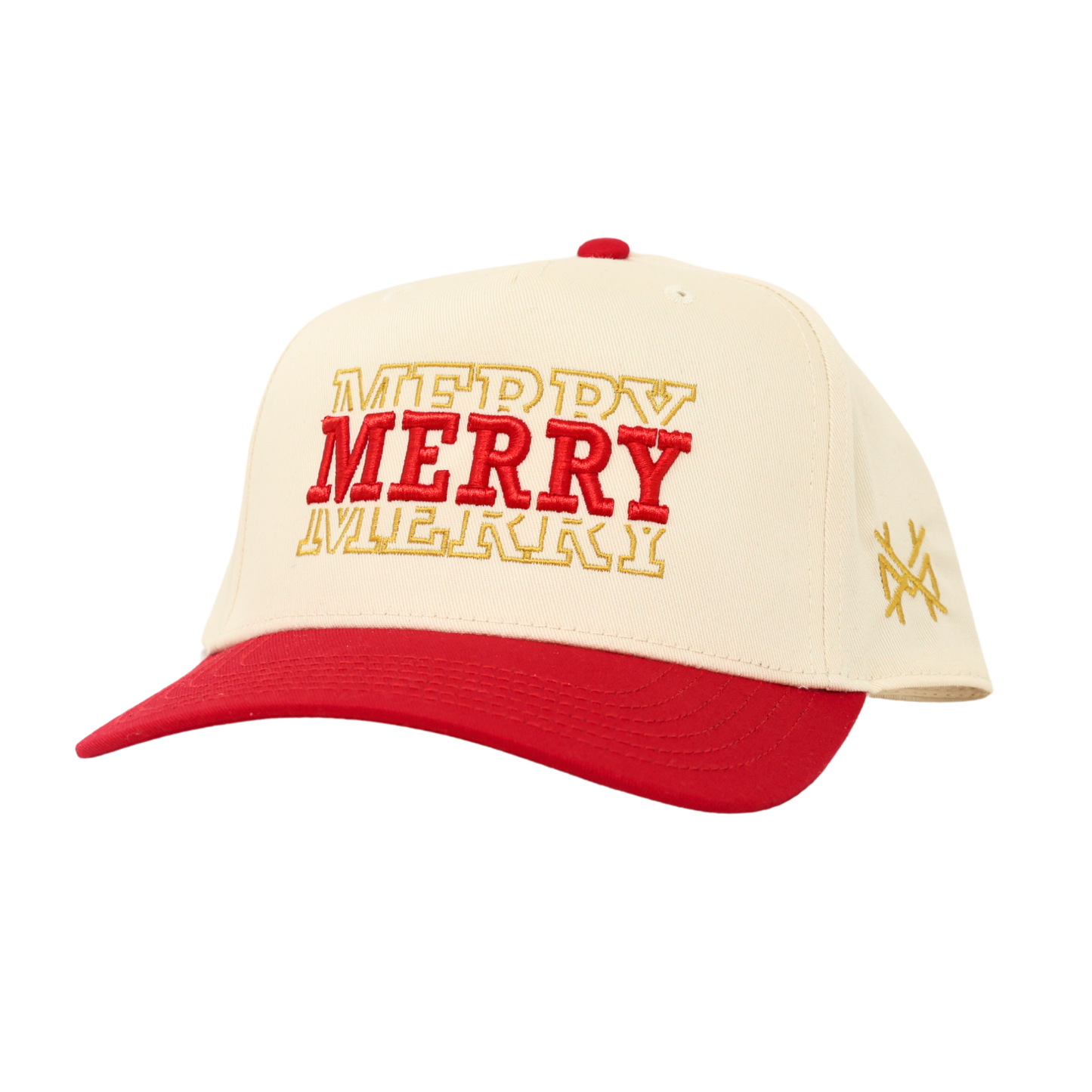 The Mad Hatter Co - Merry Merry Merry Christmas 2025 Trucker Hat : Retro White