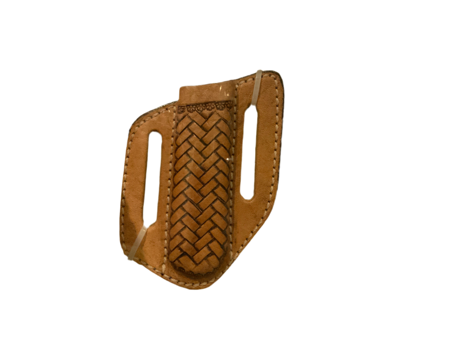 TWISTED X KNIFE SHEATH CONTOURED BASKET WEAVE AND BRAID