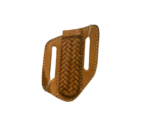 TWISTED X KNIFE SHEATH CONTOURED BASKET WEAVE AND BRAID