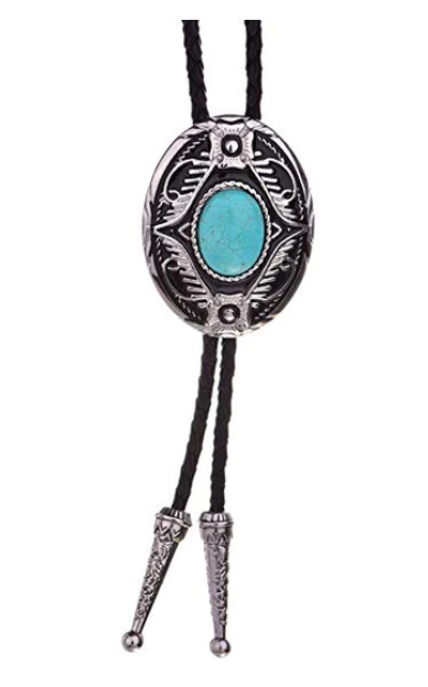 SimpleNGreat - Black Onyx Western Cowboy Bolo Tie: Black