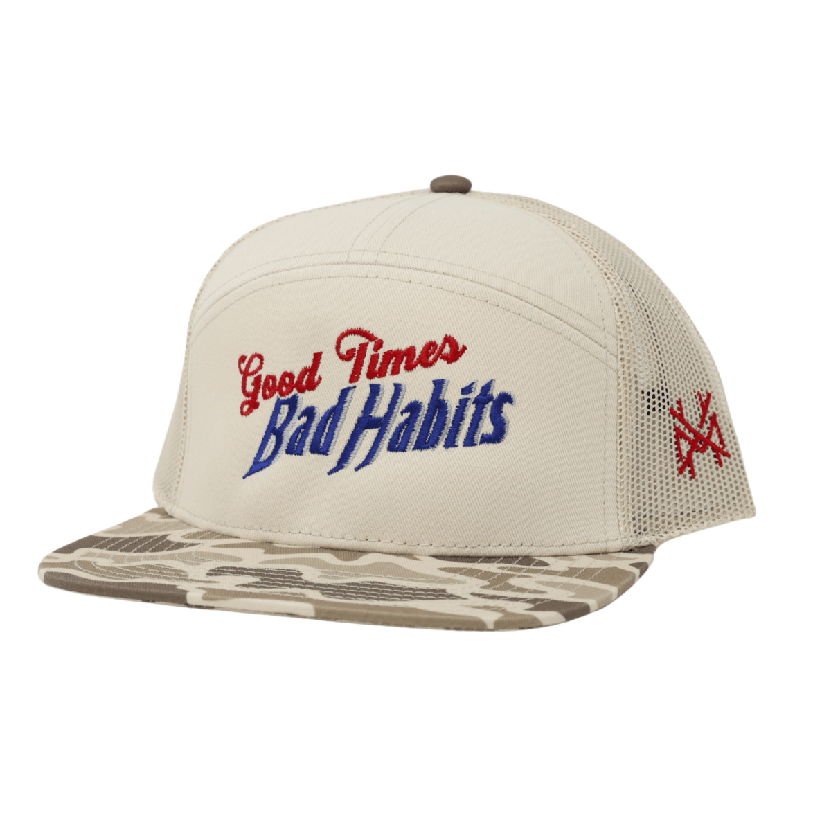 The Mad Hatter Co - Good Times Bad Habits Trucker Hat: Trucker White