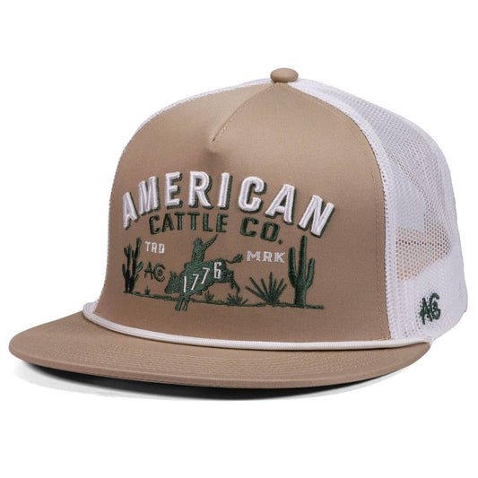 American Cattle Co - 8-Second Hat: Tan/White