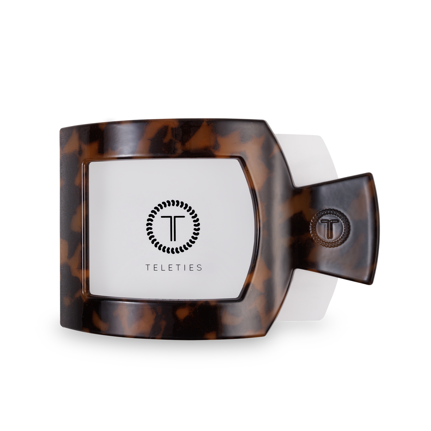 TELETIES - Square Flat Hair Clip | Large | Tortoise