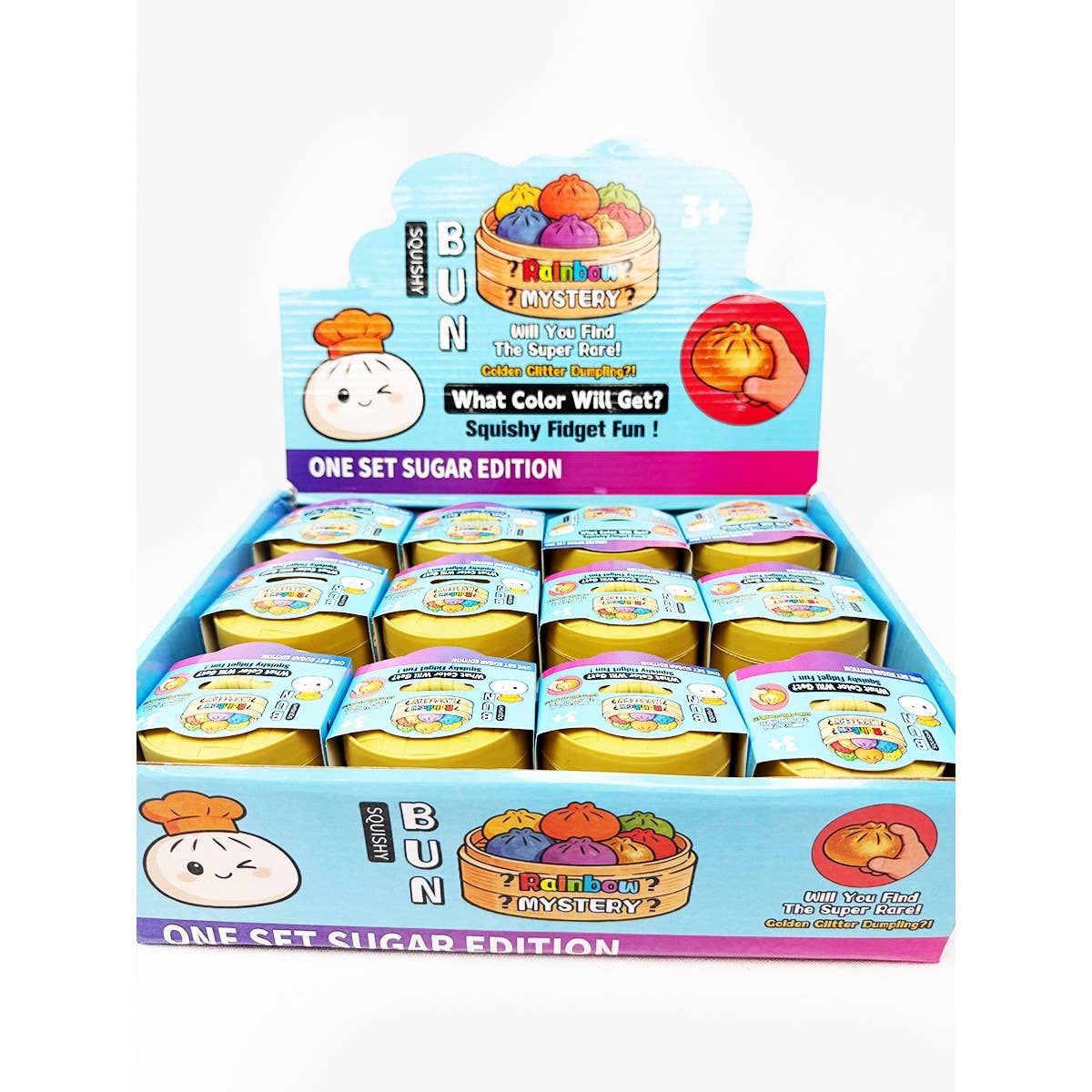 Love and Repeat - 24pcs Mini Glitter Dumpling Squishy with Steamer: MIX COLOR / ONE(24)