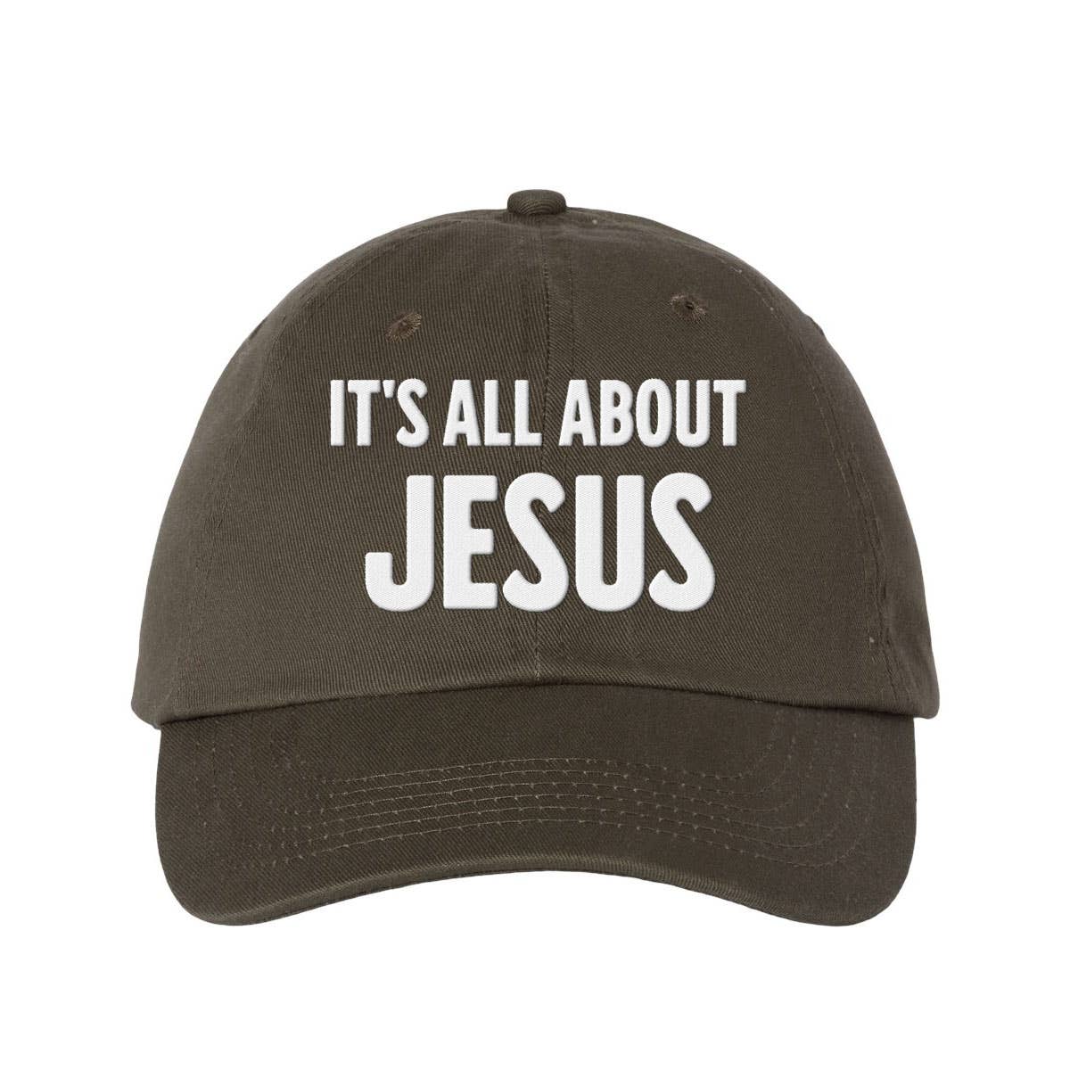 God And Glory Gifts - It's All About Jesus Charlie Kirk Embroidered Dad Hat: Red